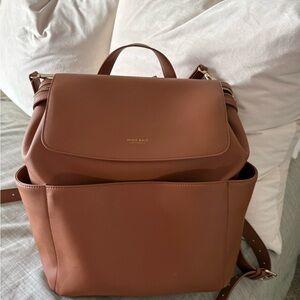 Mina Baie Kinney Brown Leather Backpack Diaper bag